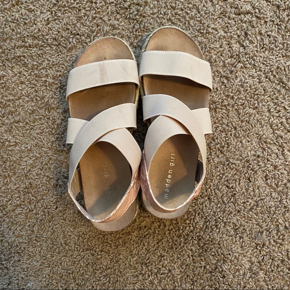 pink strapped sandals